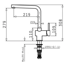 Μπαταρία κουζίνας Inox PYRAMIS MANDOLIN PVD Copper 090938701 -ΦτηνόςΜπαταρίες κουζίνας Κατάστημα μπαταρία κουζίνας ανοξείδωτη pyramis mandolin pvd χάλκινη 1