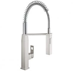 Μπαταρία κουζίνας με ελατήριο 2 ροών GROHE EUROCUBE Super Steel 31395DC0