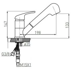 Μπαταρία κουζίνας με ντους FERRO FREYA SAND BFR8S -ΦτηνόςΜπαταρίες κουζίνας Κατάστημα μπαταρία κουζίνας με ντους ferro freya sand bfr8s 1