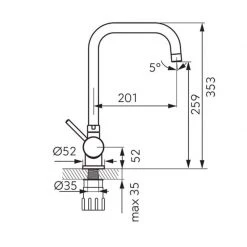 Μπαταρία κουζίνας σπαστή FERRO TOLEDO BTD4FUW -ΦτηνόςΜπαταρίες κουζίνας Κατάστημα μπαταρία κουζίνας σπαστή ferro toledo btd4fuw 2