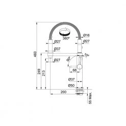 Μπαταρία νεροχύτη FRANKE PESCARA SEMI PRO 360° BLACK MATT Ντους 3155001001 -ΦτηνόςΜπαταρίες κουζίνας Κατάστημα μπαταρία νεροχύτη franke pescara semi pro 360 black matt 3155001001 4