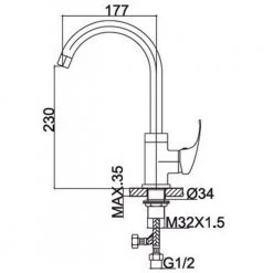 Μπαταρία νεροχύτη KARAG PRAXIS Rosa 7950 Χρωμέ -ΦτηνόςΜπαταρίες κουζίνας Κατάστημα μπαταρία νεροχύτη karag praxis rosa 7950 χρωμέ 2